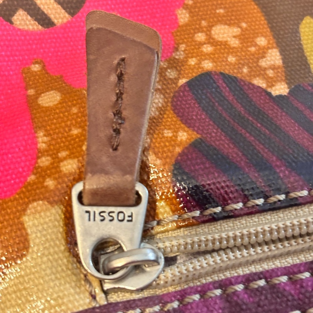 Fossil Multicolor Crossbody Bag with Purple and Brown Accents - Picture 6 of 15